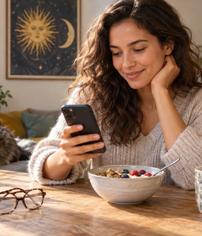 Vrouw koffie staand Begin de dag positief